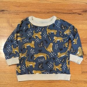 Kids Blue and Yellow Leopard Print Sweatshirt